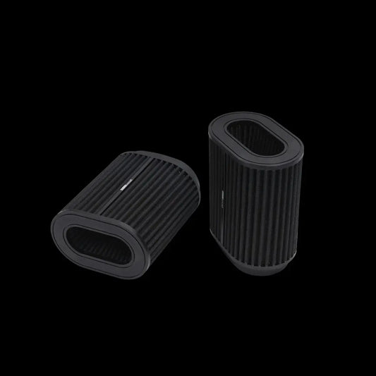 BlackBoost Oval Twin Flow Synthetic Dry Air Filter (4.3" x 196 mm) SET OF 2