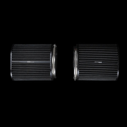 BlackBoost Oval Twin Flow Synthetic Dry Air Filter (4.3" x 196 mm) SET OF 2