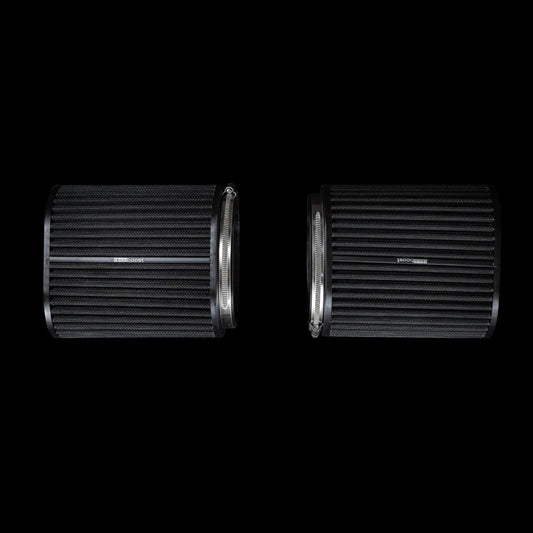 BlackBoost Oval Twin Flow Synthetic Dry Air Filter (4.3" x 196 mm) SET OF 2