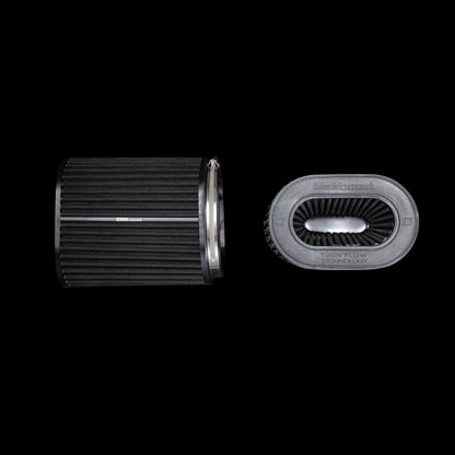 BlackBoost Oval Twin Flow Synthetic Dry Air Filter (4.3" x 196 mm) SET OF 2