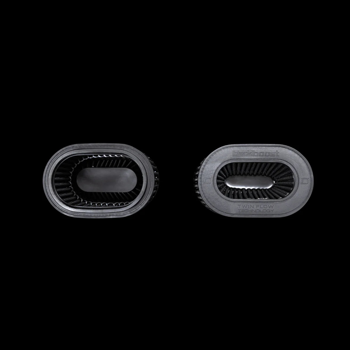 BlackBoost Oval Twin Flow Synthetic Dry Air Filter (4.3" x 196 mm) SET OF 2
